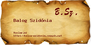 Balog Szidónia névjegykártya